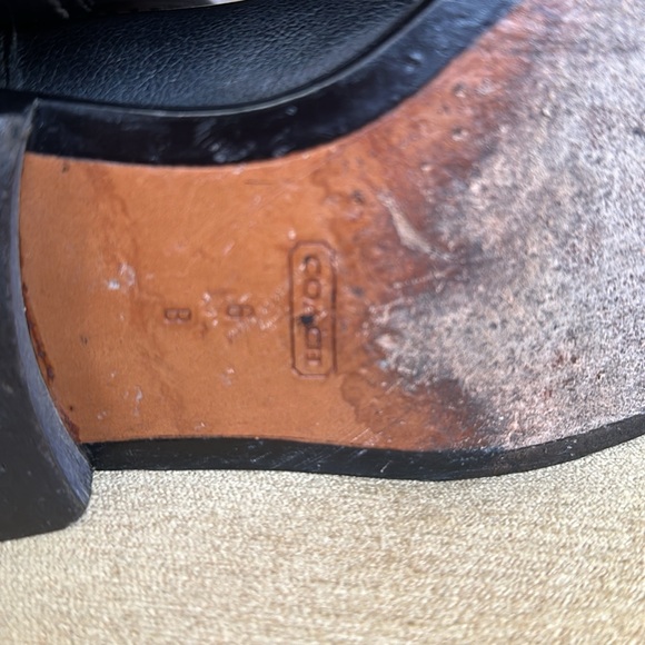 Coach ROCHELLE Pull on Signature Canvas Leather Black Riding Boots - Picture 14 of 16
